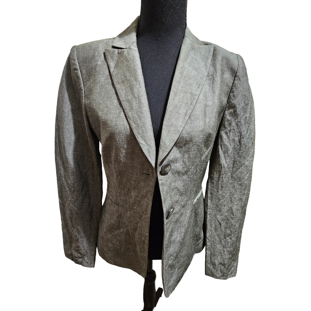 Antonio Melani Gray Linen Blend Blazer Jacket, Sz 4